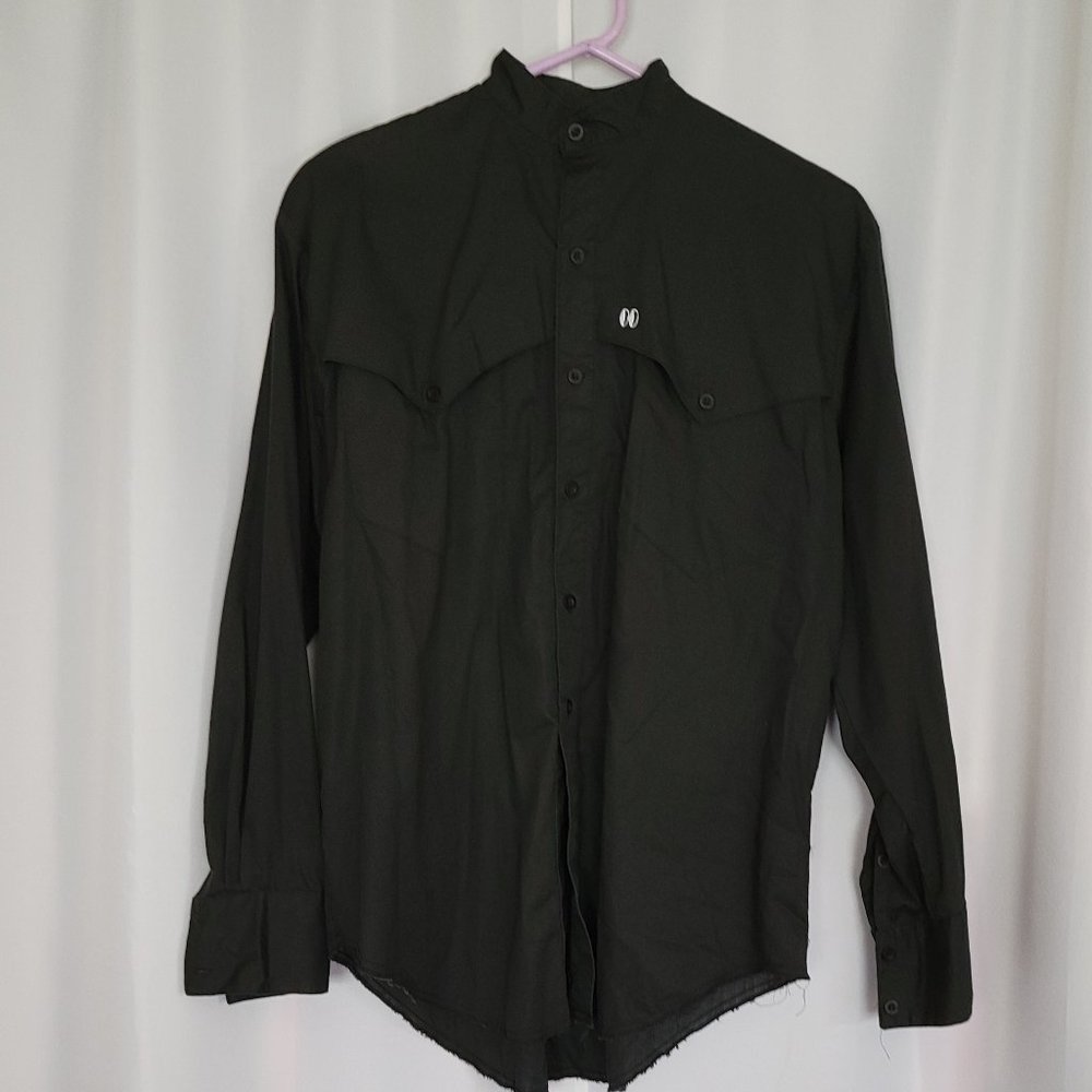 The Look Black button down shirt